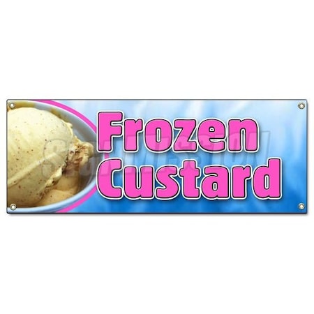 Signmission FROZEN CUSTARD BANNER SIGN ice cream cones sundae banana split homemade B-Frozen Custard